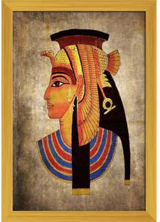 Old Egyptian Pharaoh Paper Poster Golden Frame | Top Acrylic Glass 13inch x 19inch (33cms x 48.3cms) Paper Print