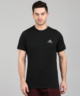 ADIDAS Sports Men Round Neck Black T 