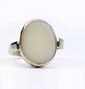 Jaipur Gemstone White opal stone ring Original Precious 6.25 ...