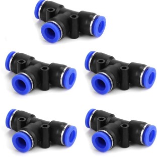 Joint One Touch Push Plastic T-shaped 3pcs Pneumatic Quick Fittings 6mm to 6mm 
