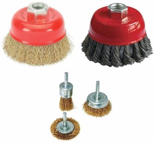 5 Inch Knotted Wire Brush with 7/8 Bore Twisted Wire Wheel Brush for Metal Polishing Cleaning Removing Paint Rust and Corrosion 12500RPM 