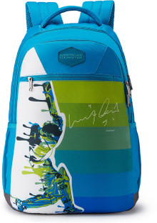 teal blue backpack