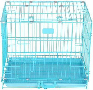 large blue dog crate