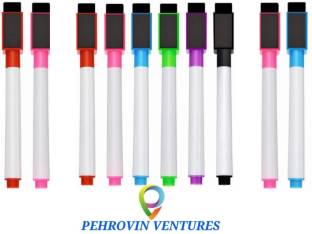 Pehrovin Whiteboard markers set of 10 ( black ink irrespective of outer colours )