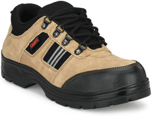 Ozarro Beige Suede Leather Steel Toe