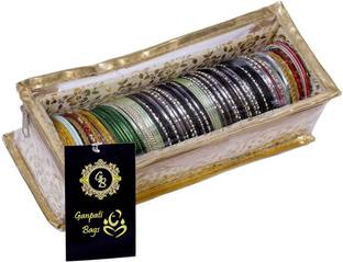 Ganpati Bags Transparent Top 1 Rod Golden Fancy Bangle Box Storage Box