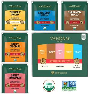 Vahdam Assorted Selection - Sampler Pack Masala Tea Bags Box