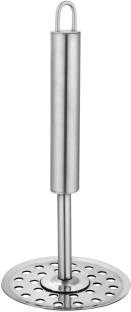 KOWS SS Round Pipe Potato Masher High Grade Stainless Steel Can be Used to Easily Mash Boiled Potatoes and Other Vegetables Masher for pav bhaji, Stuffed paratha, Masala Dosa Masher (Size : 19cm) Stainless Steel Masher