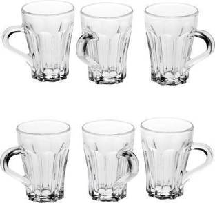 PKMSHO Pack of 6 Glass Juice Glasses with handle for Drinking Water, Juice, cold drinks