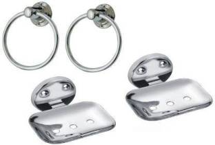 KSIS combo of towel holder ring and soap dish silver Towel Holder