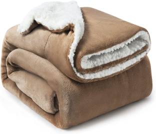 BSB HOME Solid Double Sherpa Blanket for  Heavy Winter