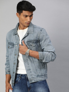 Full Sleeve Washed Men Denim Jacket 