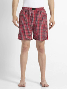 JOCKEY Checkered Men Red Regular Shorts 