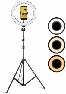 Lighting for YouTube Zoom Meeting Live Streaming Video Shooting TikTok Photography 10 inch Ring Light with Stand and Phone Holder Height Adjustable Tripod Selfie Stick Circle Light 