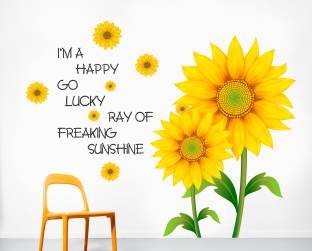 DivineDesigns Sunflowers Happy Go Lucky Wall Sticker 61 cm Self Adhesive Sticker