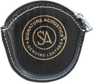 Signature Acoustics Leather Zipper Headphone Pouch
