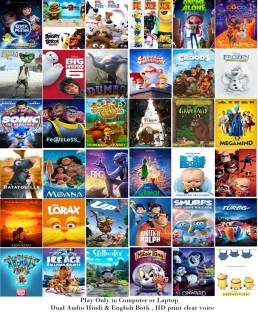 41 Cartoon Movies (dual audio Hindi and English) name see in Description HD  print clear audio it's burn DATA DVD play only in computer or laptop it's  not original without poster Price