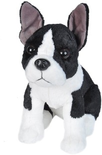 Aurora World Miyoni Boston Terrier Dog Plush Toy Black and White 9" High 