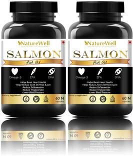 Naturewell Salmon Fish Oil 1000mg Double Strength 660mg Omega 3 For brain,  heart, joint (120)
