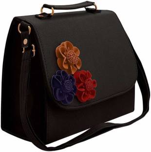 SHABNAM KHAN Black Shoulder Bag New Design PU Leather Stylish Sling Bag for Women and Girls TrendySling Bag