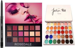 Crynn Smudge Proof Essential Makeup HD2 Beauty Kajal & Rosedale Rose Gold Remastered Eyeshadow Palette & The Jaclyn Hill Blushed Eyeshadow Palette