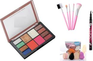 MY TYA Girly Style Makeup Kit + Hello Kitty Makeup Brushes + Me Now Makeup  Sponges + Yanqina 36 Hour Eyeliner Black - Price in India, Buy MY TYA Girly  Style Makeup