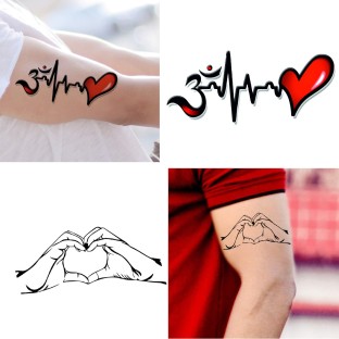 Love Heart Line Design with Bird Tattoo Waterproof For Male and Female  Temporary Body Tattoo