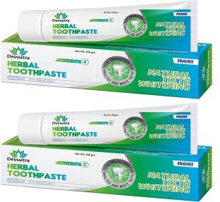 Jagat Devsutra Dentist Recommended Ayurvedic HERBAL Mint Flavored Toothpaste Combo Pack Offer - 100% Natural Teeth Whitening Formula, No Fluoride & No Artificial Colours Toothpaste