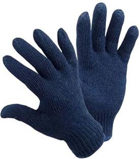 RBGIIT Blue Cotton Kinnted Kitchen Bike Car Vegetable Other Workinh Places Hand Glove For Men Women Girls Boys SHCB32 Wet and Dry Glove Set