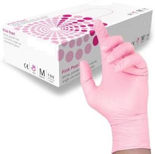 pink latex disposable gloves