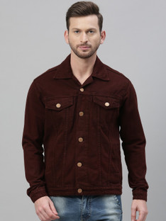 Full Sleeve Solid Men Denim Jacket 