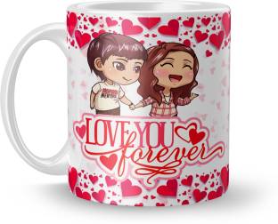 Earnam Love You Forever with Heart Background design printed Ceramic Coffee  Mug Price in India - Buy Earnam Love You Forever with Heart Background  design printed Ceramic Coffee Mug online at 
