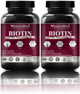 Naturewell Biotin Maximum Strength for Hair Skin & Nails-10000 mcg Premium (maroon-120N)