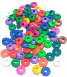 50 Round buttons  multicolored 2 holes 9mm