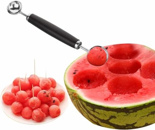 Melon Baller Scoop in acciaio inossidabile Scooper Fruit Scooper Melon Gadget Melon 2 colori Scegli per il cucchiaio per palline di frutta gelato d'acqua 