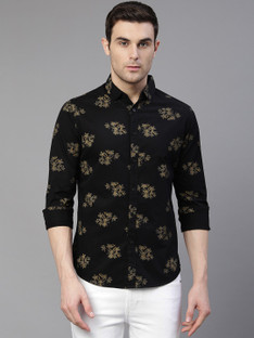 Black floral print shirt mens Clearance
