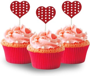 24 pc Valentines Day Love Heart Cupcake Rings 
