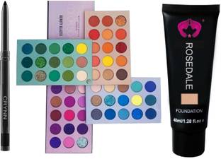 Crynn Smudge Proof Essential Makeup HD16 Rosedale Beauty Kajal & Beauty Glazed 60 Colors Matte & Shimmer High Pigmented Color Board Blendable Eyeshadow & Glam Signature Retro Face & Body Foundation
