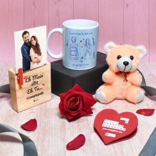 Indigifts Mug, Greeting Card, Photoframe, Soft Toy Gift Set