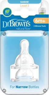 Dr. Brown's Level 3 Silicone Narrow Nipple, 2-Pack New Born Flow Nipple