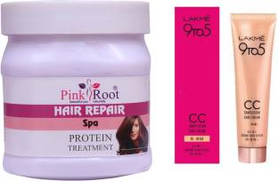 PINKROOT Hair Repair Spa Mask 500gm with Lakme 9TO5 CC Complexion Care Cream  Price in India - Buy PINKROOT Hair Repair Spa Mask 500gm with Lakme 9TO5 CC  Complexion Care Cream online