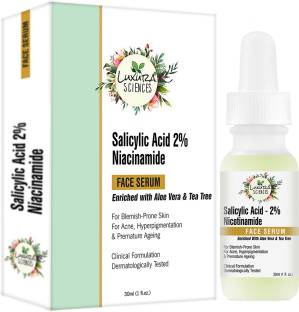 LUXURA SCIENCES Salicylic Acid 2% Face Serum, Niacinamide Serum 30ml - Mild Exfoliant - Pore Reduction, Oil Control, and Acne Spot Treatment