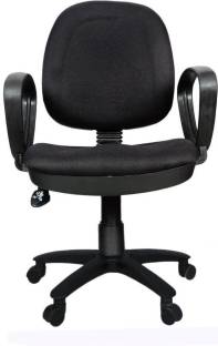 Rajpura 803 Cushioned Low Back with PP Base Revolving Chair with push back mechanism in Black Fabric Office Executive Chair (Black) Fabric Office Executive Chair