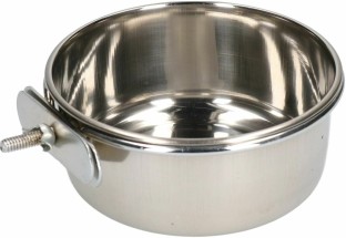 PETS EMPIRE Stainless Steel Birds Coop Cup Feeder Bowl with Screw Holder 