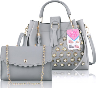 grey handbag