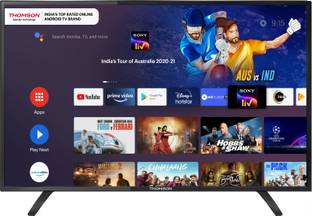 Add to Compare Thomson 9A Series 106 cm (42 inch) Full HD LED Smart Android TV 4.41,04,158 Ratings & 21,060 Reviews Operating System: Android Full HD 1920 x 1080 Pixels 1 Year Warranty on Product & 6 Months on Accessories ₹16,999 ₹27,999 39% off Free delivery by Today Upto ₹3,177 Off on Exchange No Cost EMI from ₹2,779/month