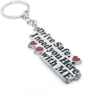 Drive safely I need you here with me engraved keychain charm car key ri HH 
