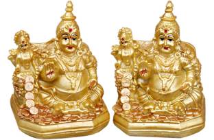Green Value Laxmi Kuber Idol, Murti diwali decorative for Pooja and Mandir and Temple Decorative Showpiece  -  14.5 cm