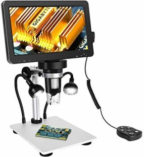10 LED Light Windows/Mac OS Compatible Denfany 7 Inch LCD Digital Microscope with 32GB TF Card 1200X Maginfication 1080P Video 12MP Camera Microscopes Handheld USB Wired Remote Metal Stand 