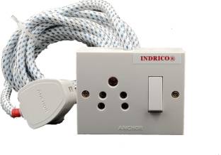 INDRICO INDRICO® Extension Board For Iron 1+1 With Cloth Wire (White) 1  Socket Extension Boards